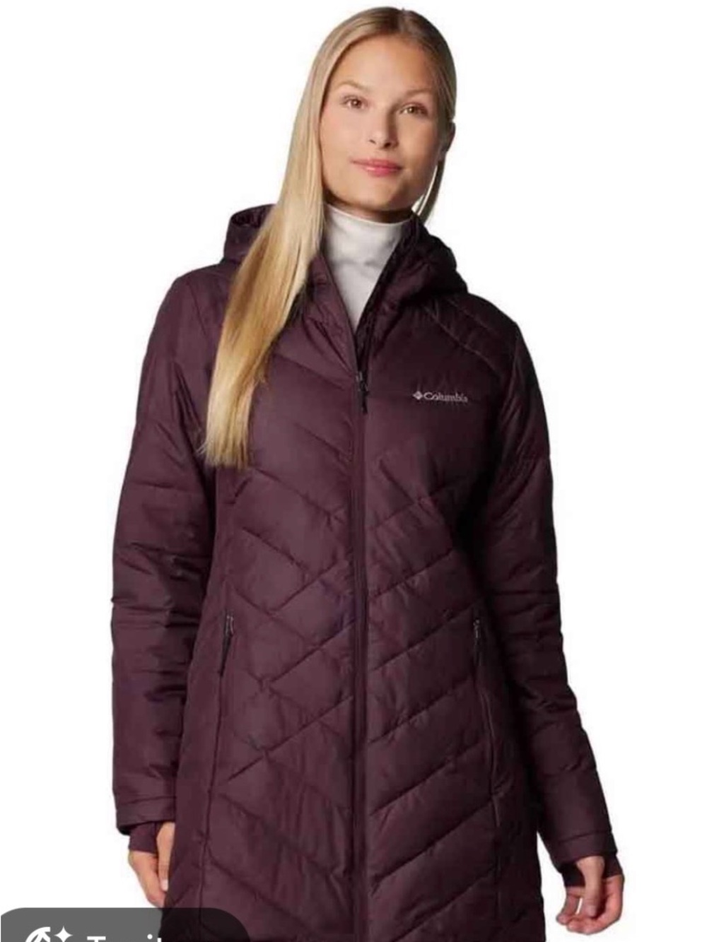Columbia Women's Heavenly Hooded Ling Quilted Coat - Deep Plum